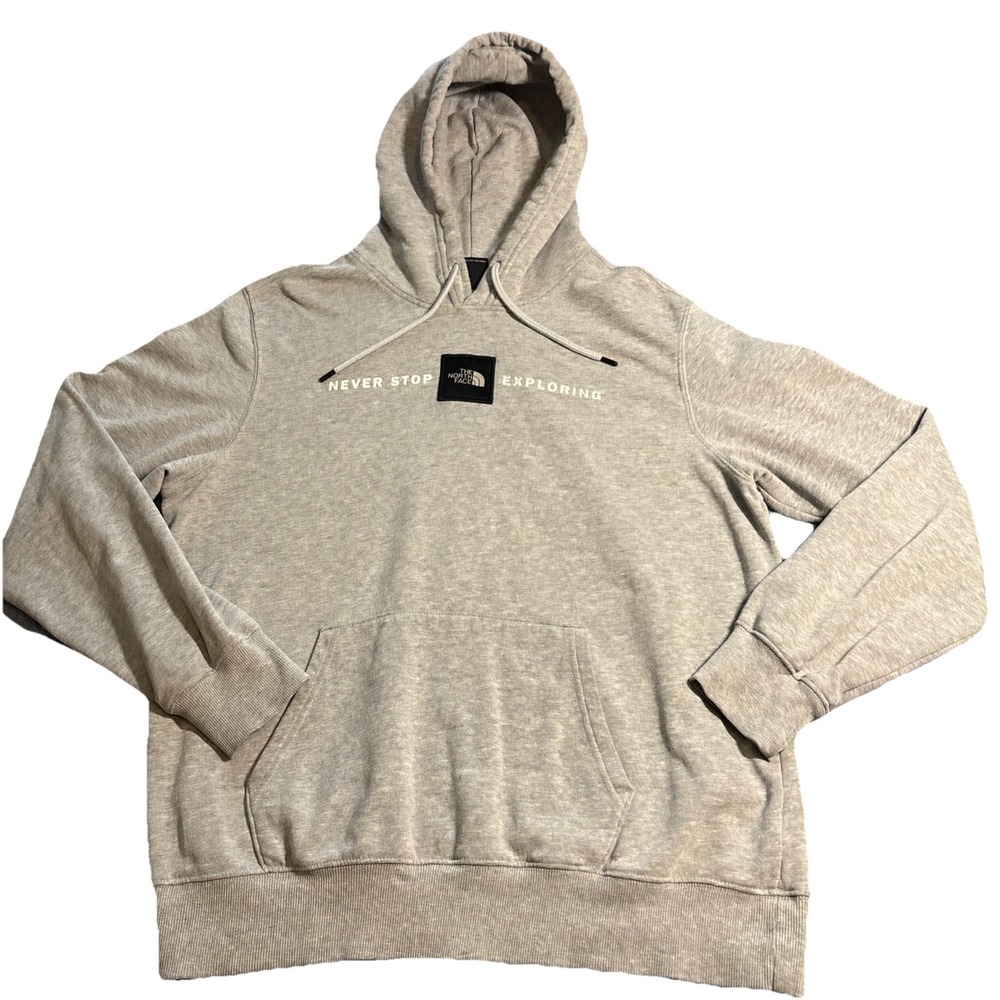 The North Face Hoodie Men's Gray Good Condition Never Stop Exploring Sz Large